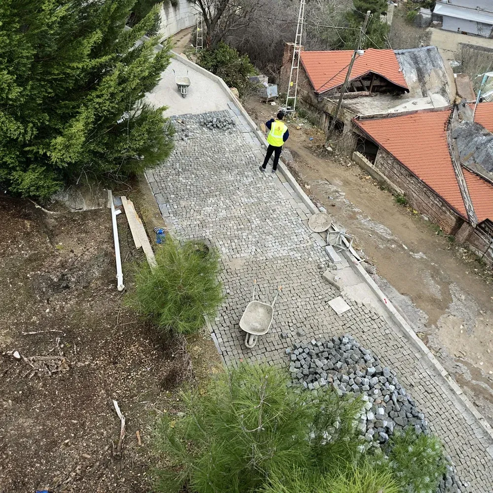 Cobblestone Road Construction Stage